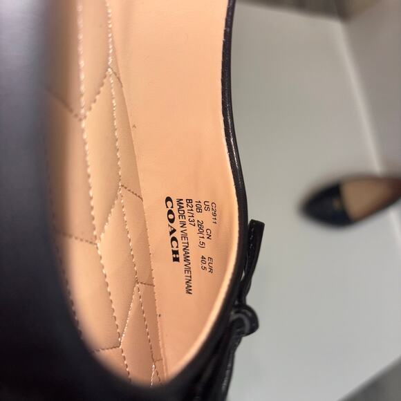 COACH Annabelle Black Leather Flats Size 10 - Picture 10 of 15